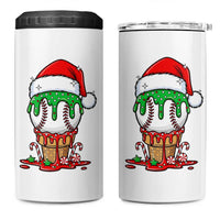 Cute Baseball Christmas Icecream Dripping 4 in 1 Can Cooler Tumbler Holiday Ice Cream Cone with Santa Hat - Wonder Print Shop