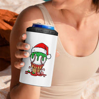 Cute Baseball Christmas Icecream Dripping 4 in 1 Can Cooler Tumbler Holiday Ice Cream Cone with Santa Hat - Wonder Print Shop