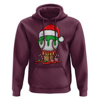 Cute Baseball Christmas Icecream Dripping Hoodie Holiday Ice Cream Cone with Santa Hat - Wonder Print Shop