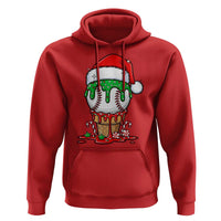 Cute Baseball Christmas Icecream Dripping Hoodie Holiday Ice Cream Cone with Santa Hat - Wonder Print Shop