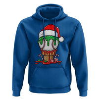 Cute Baseball Christmas Icecream Dripping Hoodie Holiday Ice Cream Cone with Santa Hat - Wonder Print Shop