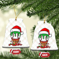 Cute Baseball Christmas Icecream Dripping Ceramic Ornament Holiday Ice Cream Cone with Santa Hat - Wonder Print Shop