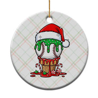 Cute Baseball Christmas Icecream Dripping Ceramic Ornament Holiday Ice Cream Cone with Santa Hat - Wonder Print Shop