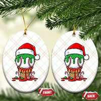 Cute Baseball Christmas Icecream Dripping Ceramic Ornament Holiday Ice Cream Cone with Santa Hat - Wonder Print Shop