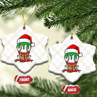 Cute Baseball Christmas Icecream Dripping Ceramic Ornament Holiday Ice Cream Cone with Santa Hat - Wonder Print Shop