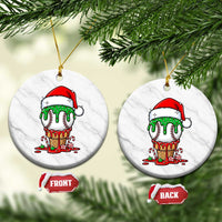 Cute Baseball Christmas Icecream Dripping Ceramic Ornament Holiday Ice Cream Cone with Santa Hat - Wonder Print Shop