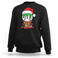 Cute Baseball Christmas Icecream Dripping Sweatshirt Holiday Ice Cream Cone with Santa Hat - Wonder Print Shop