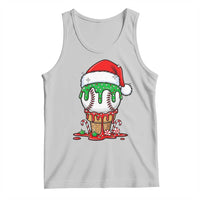 Cute Baseball Christmas Icecream Dripping Tank Top Holiday Ice Cream Cone with Santa Hat - Wonder Print Shop