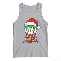 Cute Baseball Christmas Icecream Dripping Tank Top Holiday Ice Cream Cone with Santa Hat - Wonder Print Shop