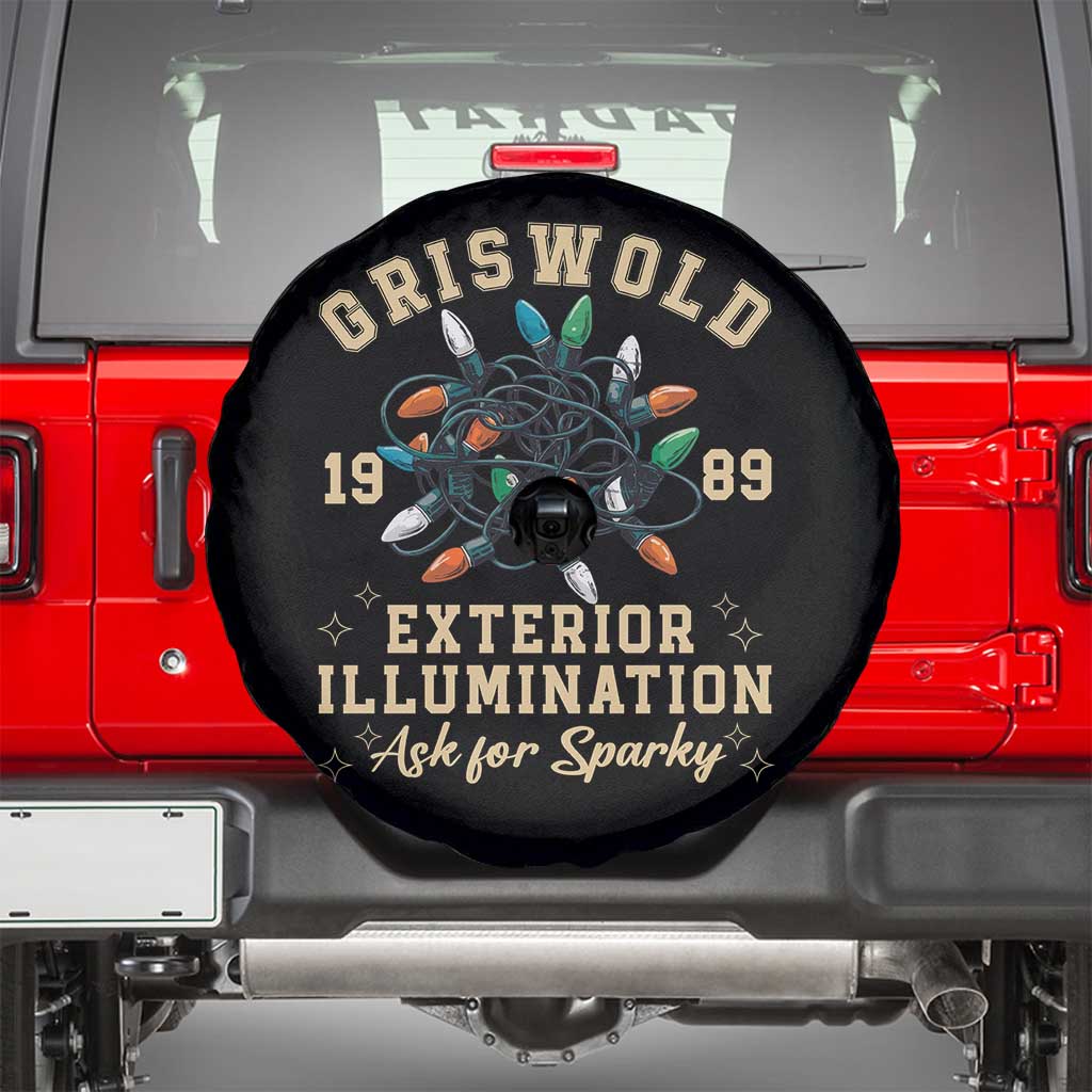 Griswold Christmas Lights Spare Tire Cover Exterior Illumination Ask for Sparky Funny Holiday - Wonder Print Shop