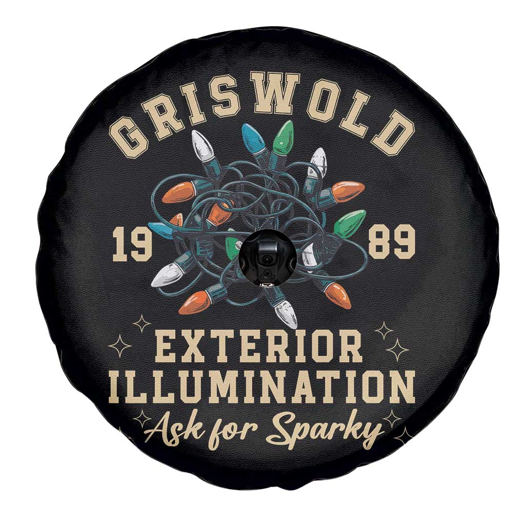 Griswold Christmas Lights Spare Tire Cover Exterior Illumination Ask for Sparky Funny Holiday - Wonder Print Shop