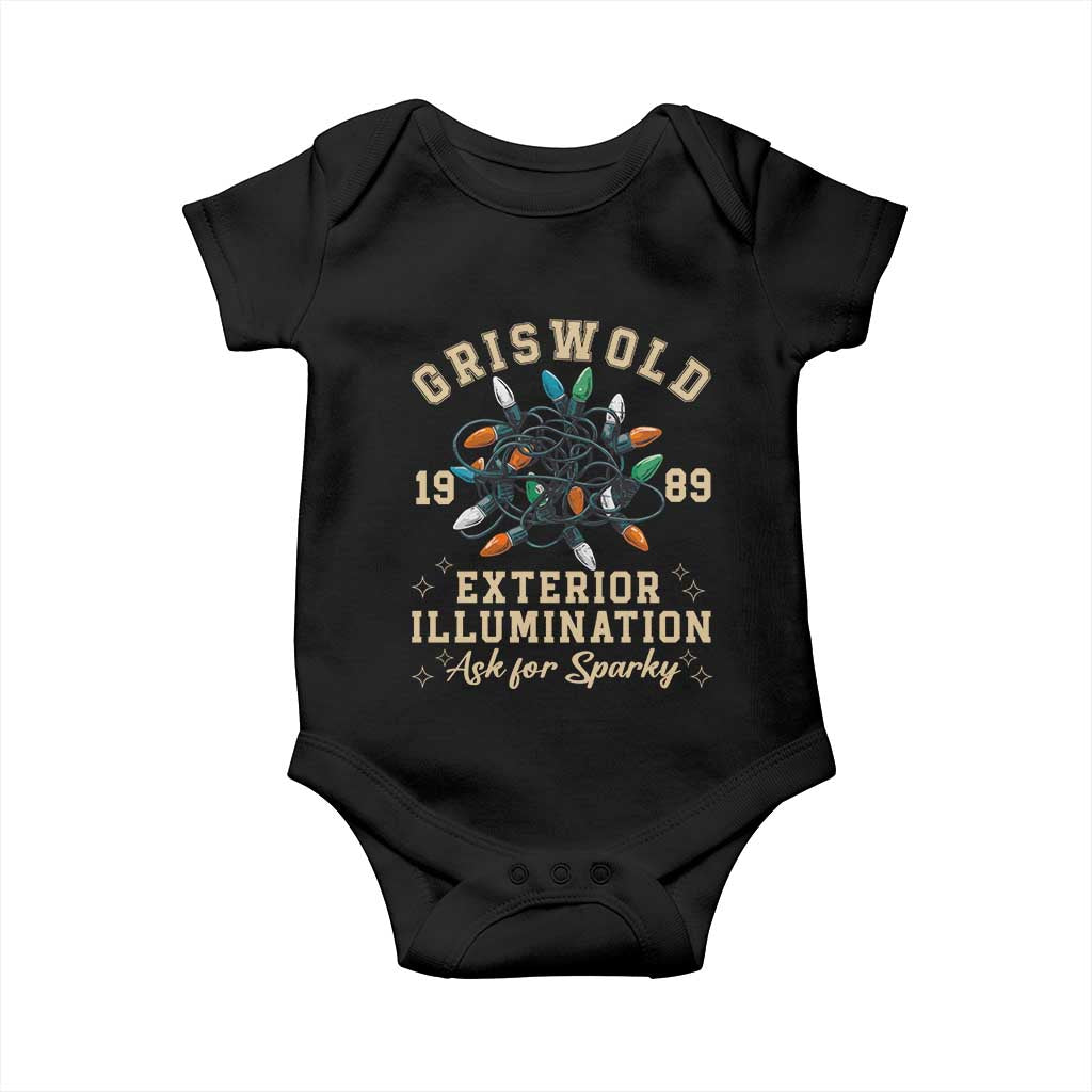 Griswold Christmas Lights Baby Onesie Exterior Illumination Ask for Sparky Funny Holiday - Wonder Print Shop