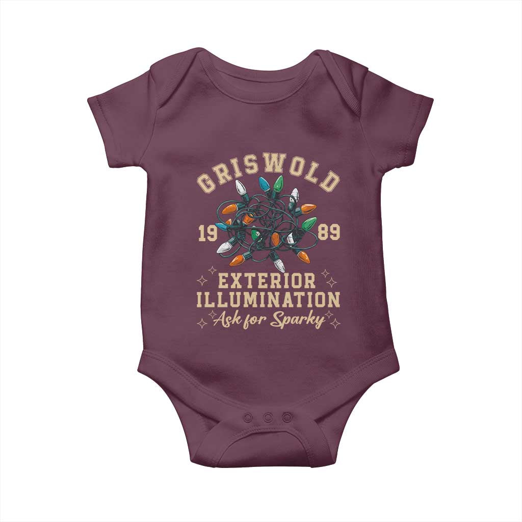 Griswold Christmas Lights Baby Onesie Exterior Illumination Ask for Sparky Funny Holiday - Wonder Print Shop