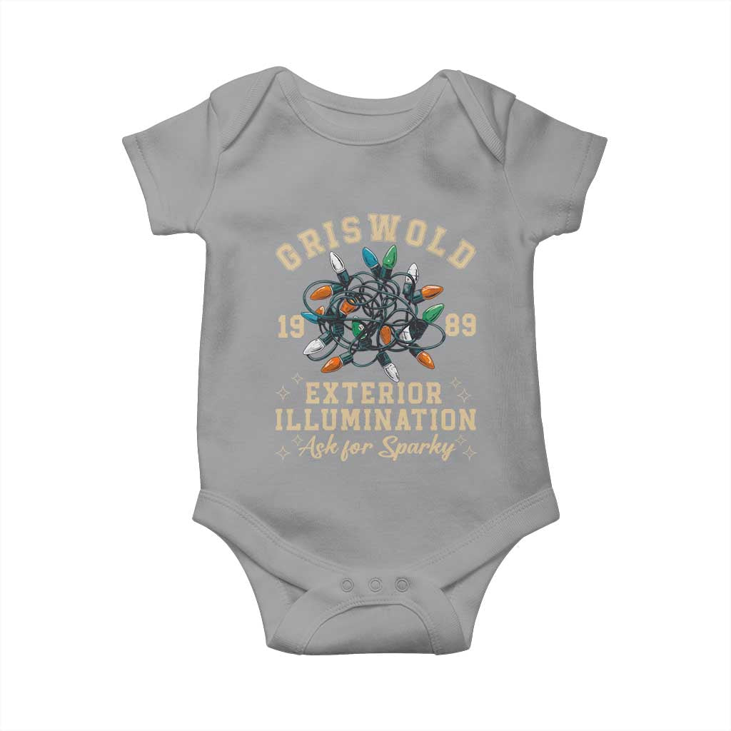 Griswold Christmas Lights Baby Onesie Exterior Illumination Ask for Sparky Funny Holiday - Wonder Print Shop