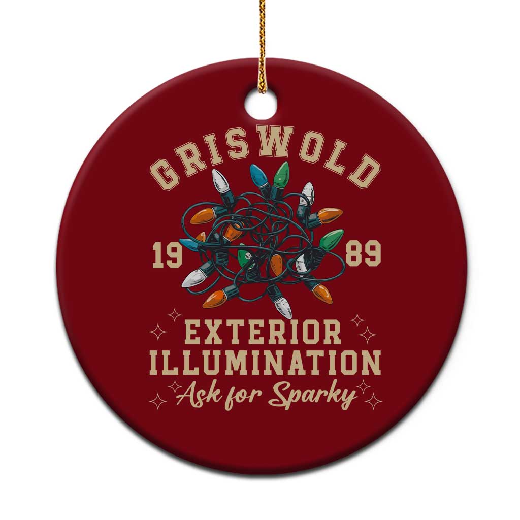 Griswold Christmas Lights Ceramic Ornament Exterior Illumination Ask for Sparky Funny Holiday - Wonder Print Shop
