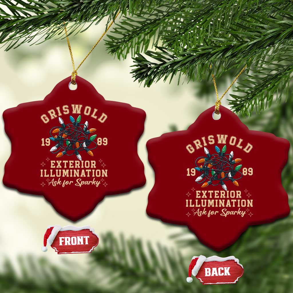 Griswold Christmas Lights Ceramic Ornament Exterior Illumination Ask for Sparky Funny Holiday - Wonder Print Shop