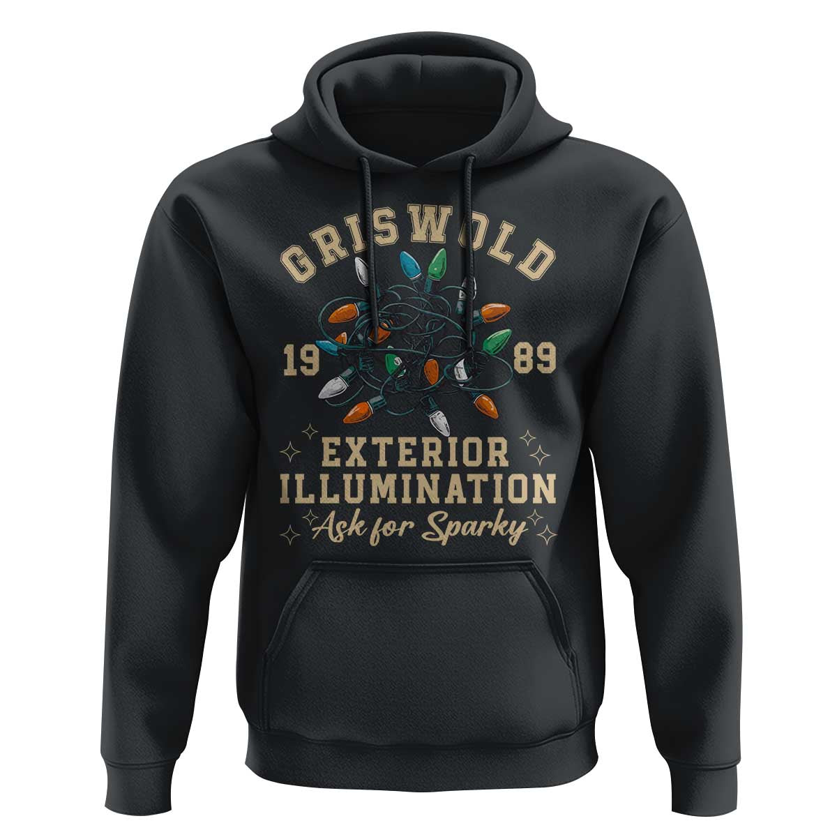 Griswold Christmas Lights Hoodie Exterior Illumination Ask for Sparky Funny Holiday - Wonder Print Shop