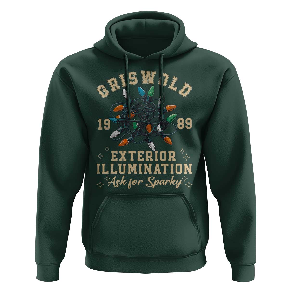 Griswold Christmas Lights Hoodie Exterior Illumination Ask for Sparky Funny Holiday - Wonder Print Shop