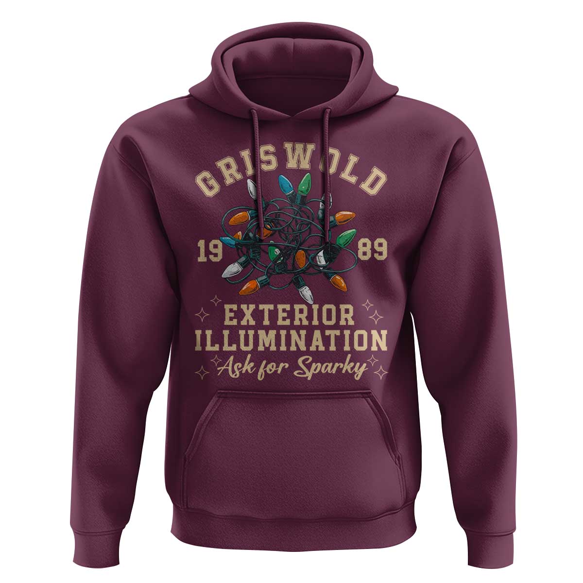 Griswold Christmas Lights Hoodie Exterior Illumination Ask for Sparky Funny Holiday - Wonder Print Shop