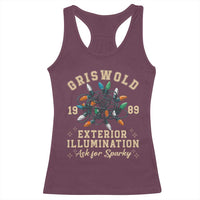 Griswold Christmas Lights Racerback Tank Top Exterior Illumination Ask for Sparky Funny Holiday - Wonder Print Shop