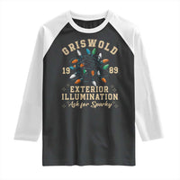Griswold Christmas Lights Raglan Shirt Exterior Illumination Ask for Sparky Funny Holiday - Wonder Print Shop