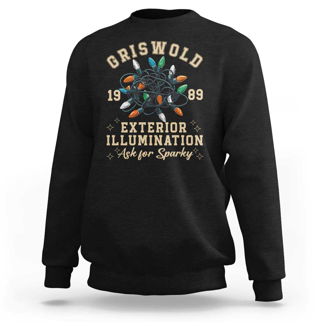 Griswold Christmas Lights Sweatshirt Exterior Illumination Ask for Sparky Funny Holiday - Wonder Print Shop