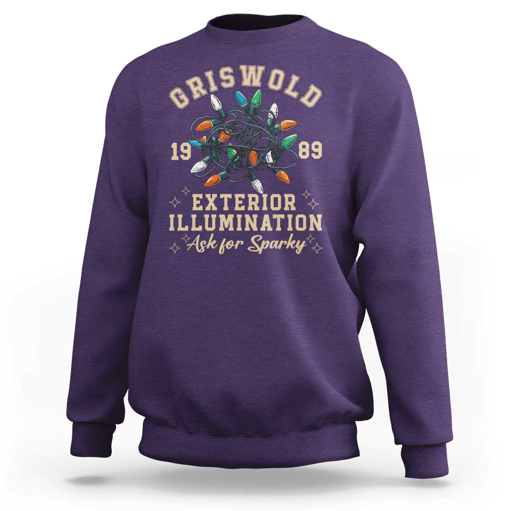 Griswold Christmas Lights Sweatshirt Exterior Illumination Ask for Sparky Funny Holiday - Wonder Print Shop