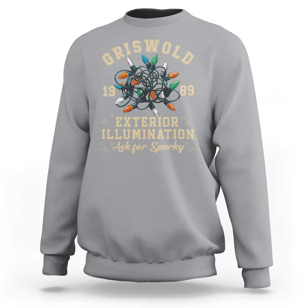 Griswold Christmas Lights Sweatshirt Exterior Illumination Ask for Sparky Funny Holiday - Wonder Print Shop