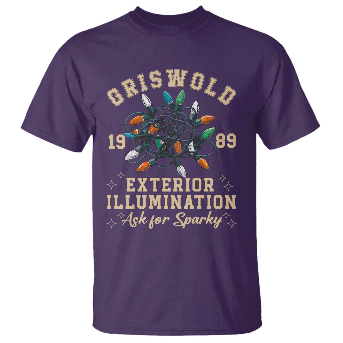 Griswold Christmas Lights T Shirt Exterior Illumination Ask for Sparky Funny Holiday - Wonder Print Shop