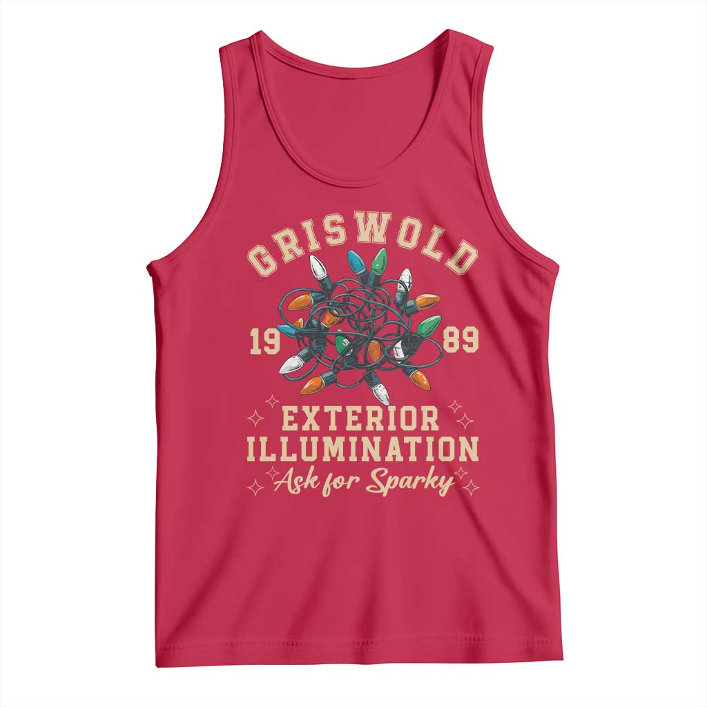 Griswold Christmas Lights Tank Top Exterior Illumination Ask for Sparky Funny Holiday - Wonder Print Shop