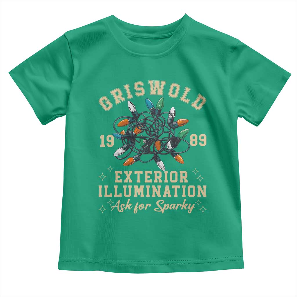 Griswold Christmas Lights Toddler T Shirt Exterior Illumination Ask for Sparky Funny Holiday - Wonder Print Shop