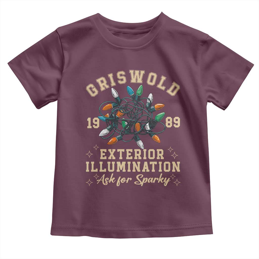 Griswold Christmas Lights Toddler T Shirt Exterior Illumination Ask for Sparky Funny Holiday - Wonder Print Shop