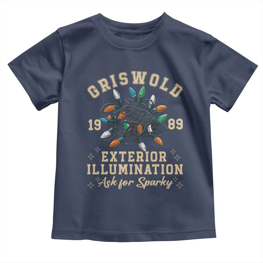 Griswold Christmas Lights Toddler T Shirt Exterior Illumination Ask for Sparky Funny Holiday - Wonder Print Shop