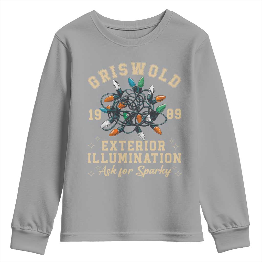 Griswold Christmas Lights Youth Sweatshirt Exterior Illumination Ask for Sparky Funny Holiday - Wonder Print Shop