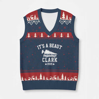 Funny Christmas It’s a Beaut Clark V-Neck Knit Sweater Vest Xmas Tree Disaster Griswold Family Holiday - Wonder Print Shop
