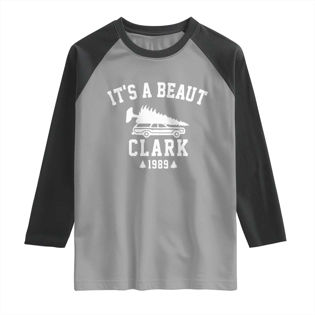 Funny Christmas It’s a Beaut Clark Raglan Shirt Xmas Tree Disaster Griswold Family Holiday - Wonder Print Shop