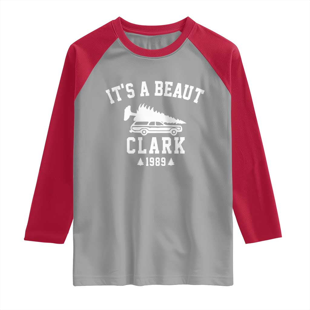 Funny Christmas It’s a Beaut Clark Raglan Shirt Xmas Tree Disaster Griswold Family Holiday - Wonder Print Shop