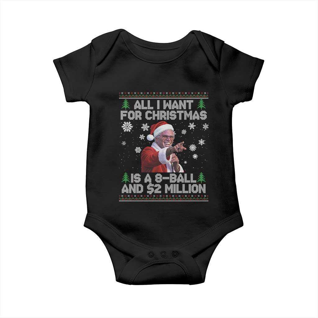 Funny Christmas Billy Meme Baby Onesie A 8 Ball and 2 Million Dollars Baby Uncle in Santa Suit - Wonder Print Shop