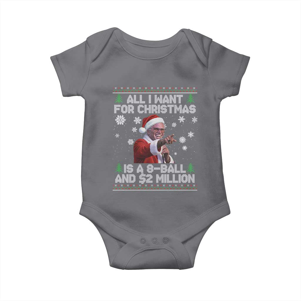 Funny Christmas Billy Meme Baby Onesie A 8 Ball and 2 Million Dollars Baby Uncle in Santa Suit - Wonder Print Shop
