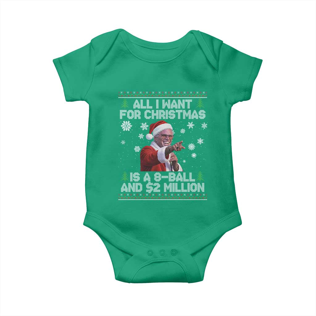 Funny Christmas Billy Meme Baby Onesie A 8 Ball and 2 Million Dollars Baby Uncle in Santa Suit - Wonder Print Shop