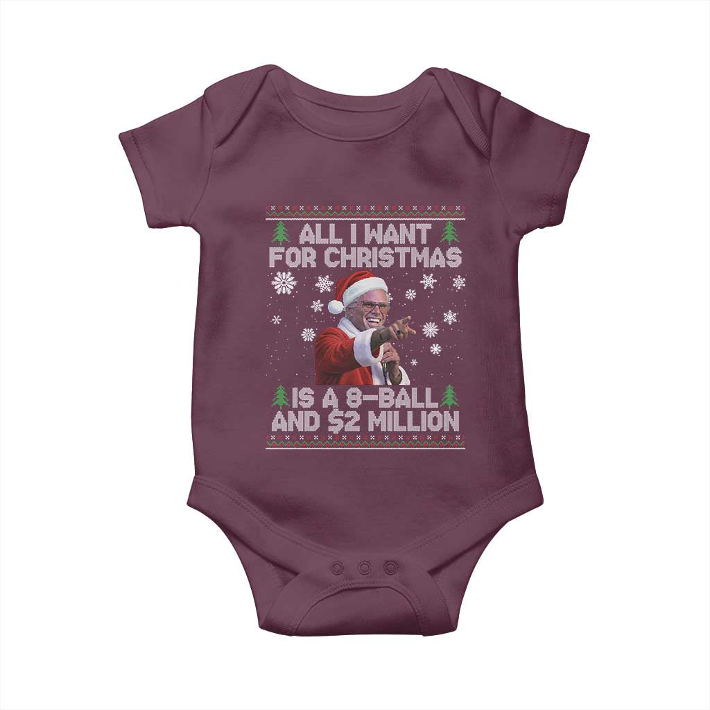 Funny Christmas Billy Meme Baby Onesie A 8 Ball and 2 Million Dollars Baby Uncle in Santa Suit - Wonder Print Shop