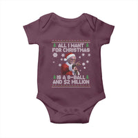 Funny Christmas Billy Meme Baby Onesie A 8 Ball and 2 Million Dollars Baby Uncle in Santa Suit - Wonder Print Shop