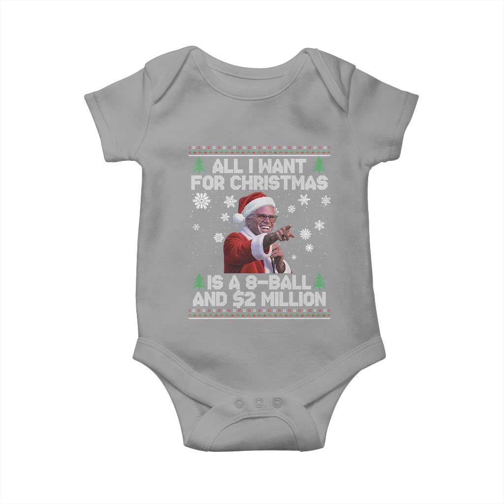 Funny Christmas Billy Meme Baby Onesie A 8 Ball and 2 Million Dollars Baby Uncle in Santa Suit - Wonder Print Shop