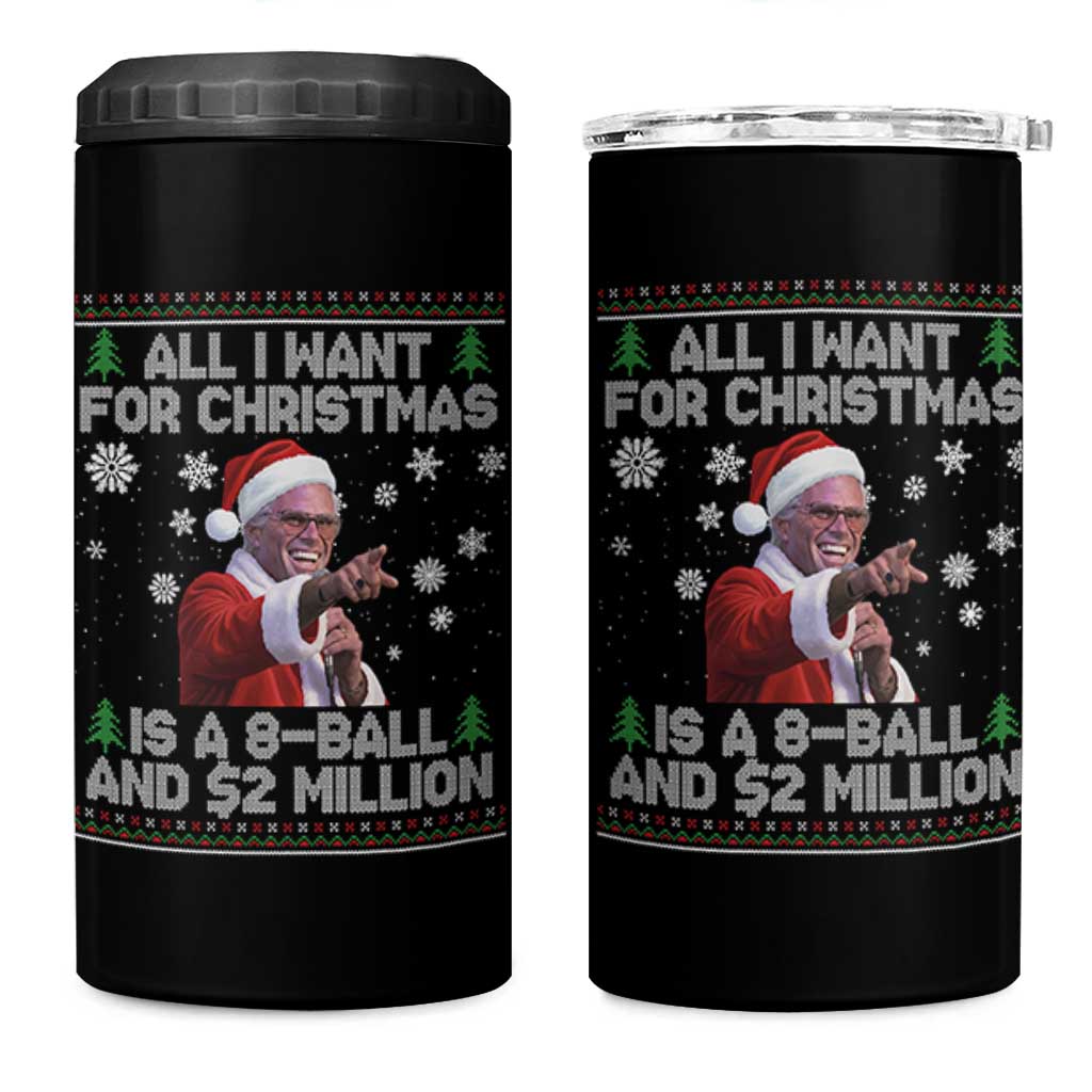 Funny Christmas Billy Meme 4 in 1 Can Cooler Tumbler A 8 Ball and 2 Million Dollars Baby Uncle in Santa Suit - Wonder Print Shop