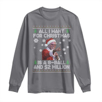 Funny Christmas Billy Meme Long Sleeve Shirt A 8 Ball and 2 Million Dollars Baby Uncle in Santa Suit - Wonder Print Shop