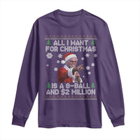 Funny Christmas Billy Meme Long Sleeve Shirt A 8 Ball and 2 Million Dollars Baby Uncle in Santa Suit - Wonder Print Shop