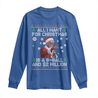 Funny Christmas Billy Meme Long Sleeve Shirt A 8 Ball and 2 Million Dollars Baby Uncle in Santa Suit - Wonder Print Shop