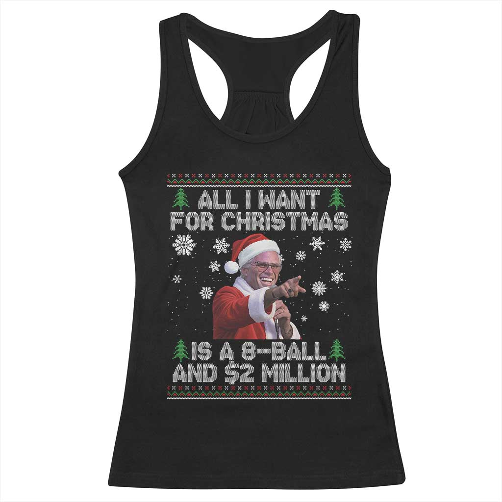 Funny Christmas Billy Meme Racerback Tank Top A 8 Ball and 2 Million Dollars Baby Uncle in Santa Suit - Wonder Print Shop
