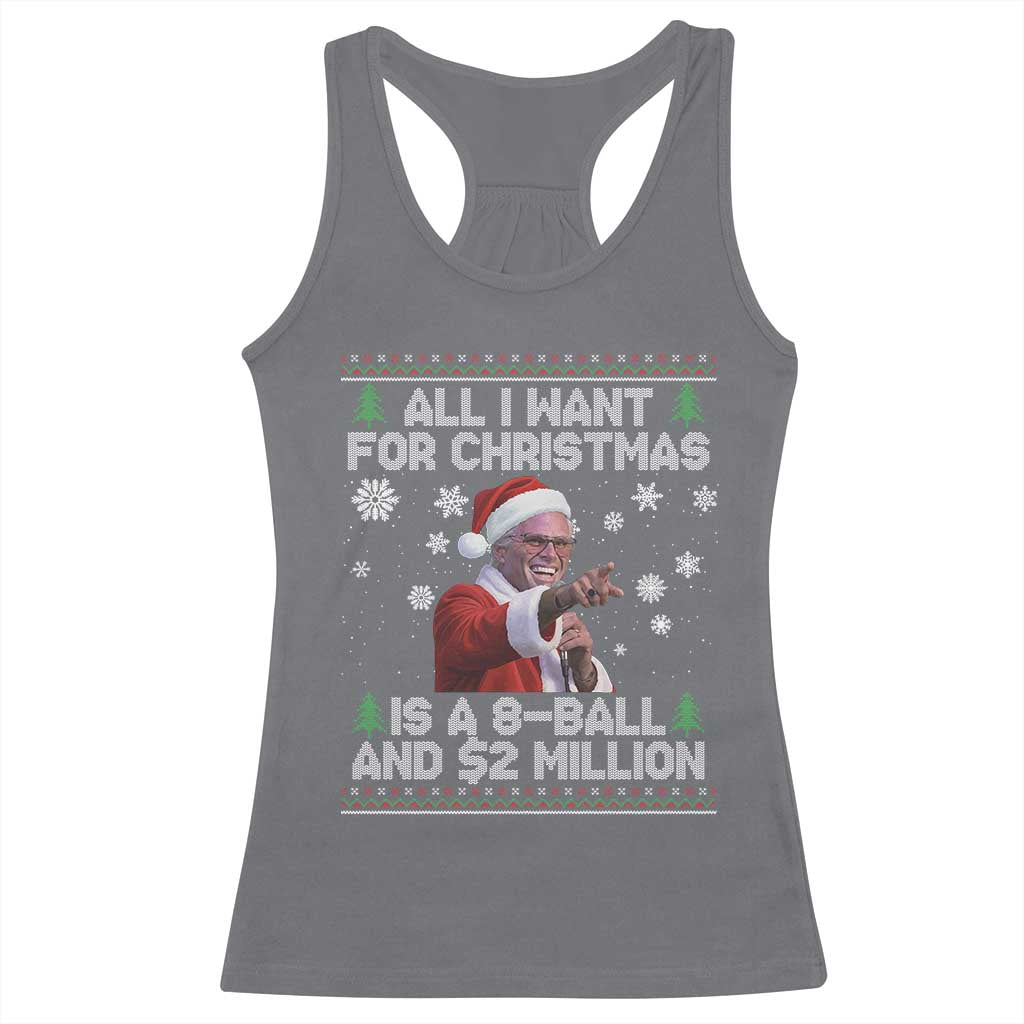 Funny Christmas Billy Meme Racerback Tank Top A 8 Ball and 2 Million Dollars Baby Uncle in Santa Suit - Wonder Print Shop