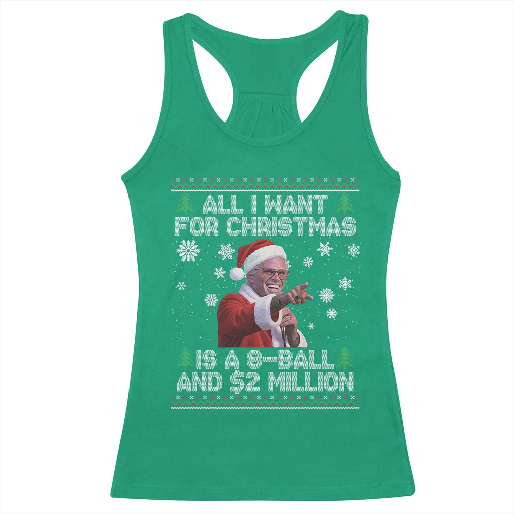 Funny Christmas Billy Meme Racerback Tank Top A 8 Ball and 2 Million Dollars Baby Uncle in Santa Suit - Wonder Print Shop